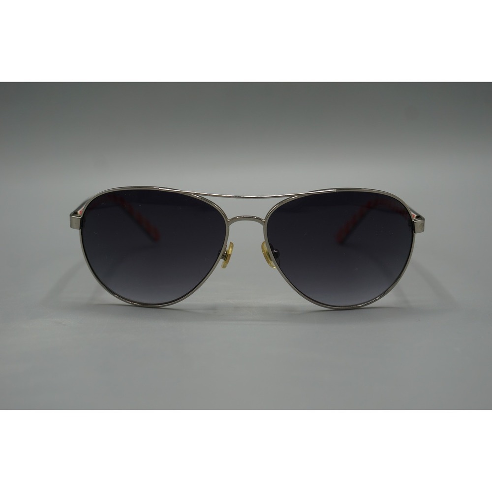 Kate Spade New York BLOSSOM/S Aviator Sunglasses Silver Tortoise Red Striped